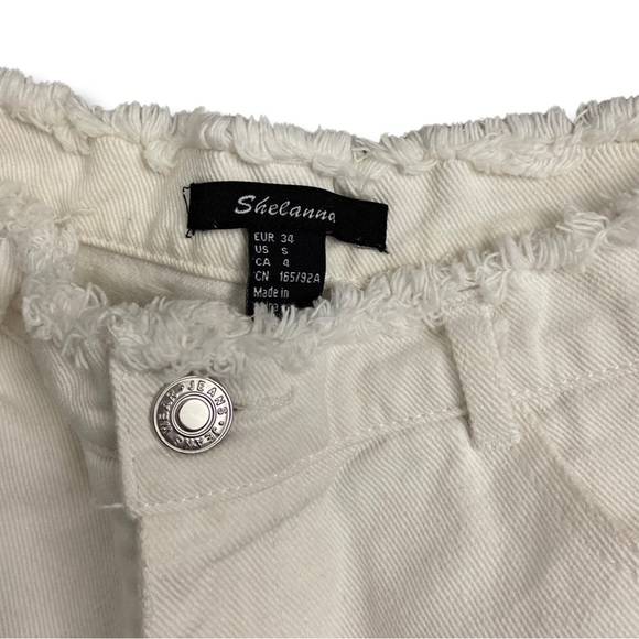 White High Waisted Jean Shorts - Picture 3 of 3